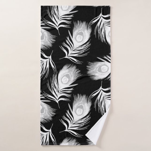 Motif sans couture décorative avec beau paon (Serviette de bain)