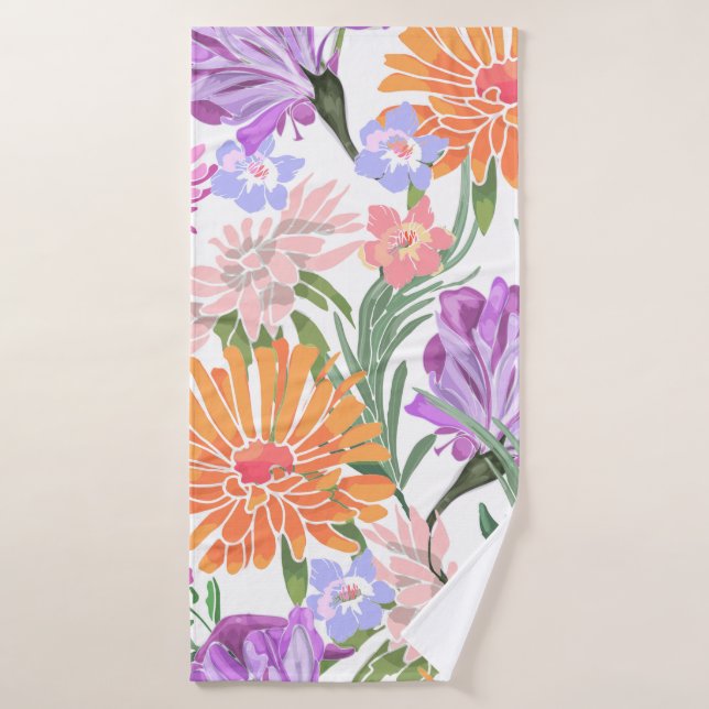 Motif sans couture florale art. Gloire du matin, i (Serviette de bain)