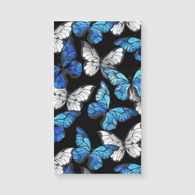 Motif sans couture foncé avec papillons bleus Morp (Devant)