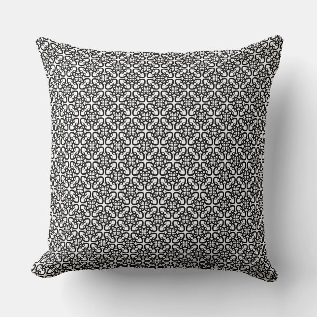 motif sans couture noir et blanc sur un coussin je (Recto)