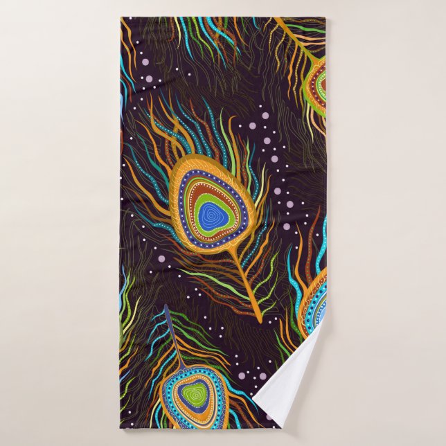 Motif sans couture "Plumes de paon" (Serviette de bain)