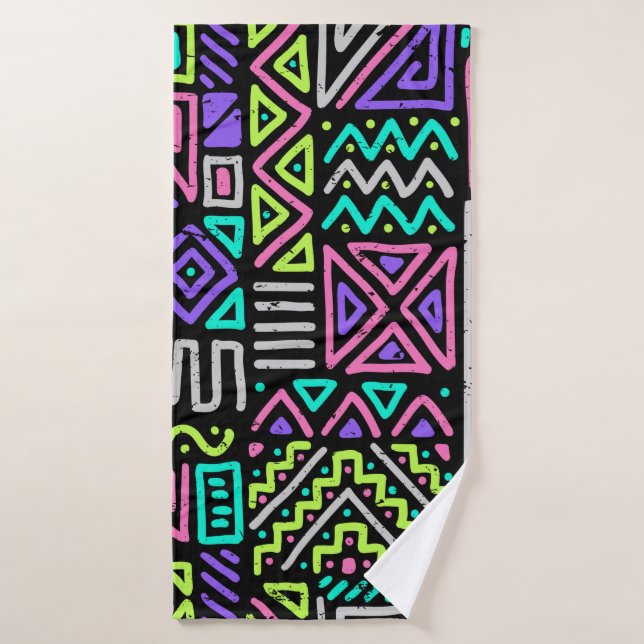  motif sans faille avec lignes abstraites. géométr (Serviette de bain)