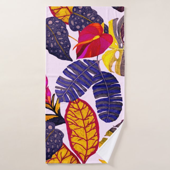 Motif sans faille créative avec feuilles tropicaux (Serviette de bain)