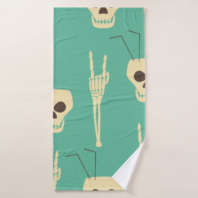 Motif sans soucis pour la fête de l'enfer. Les crâ (Serviette de bain)