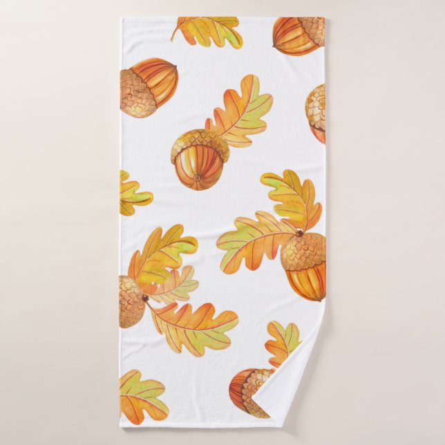 motif sans soudure automne avec feuilles en chêne  (Serviette de bain)