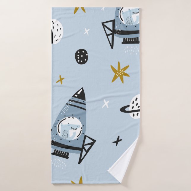 Motif sans soudure enfant avec espace dessiné à la (Serviette de bain)