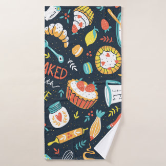 Motif sans soudure rétro boulangerie avec points e