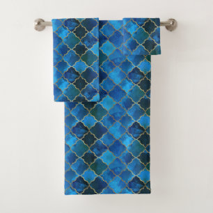 Motif Sapphire Gemstone & Gold Marocain Carrelage