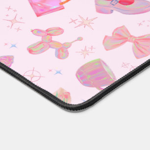 Motif scintillant hologramme coquette rose pastel 