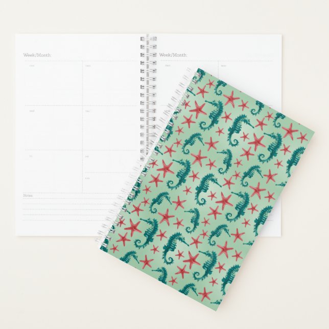 Motif Seahorse turquoise (Devant avec enveloppe)