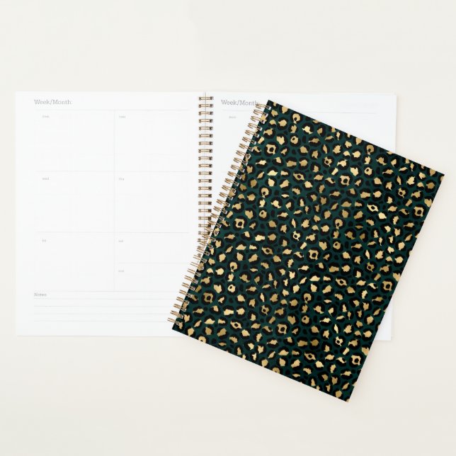 Motif série léopard sarcelle et or Design 1 (Devant avec enveloppe)