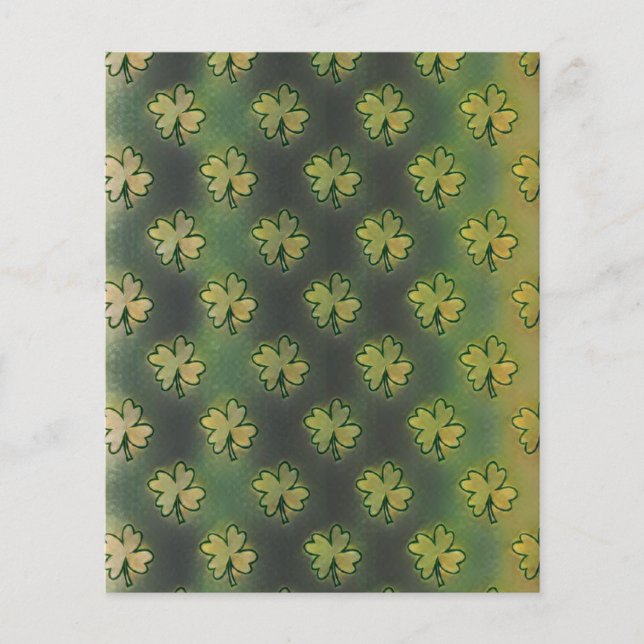 motif shamrock sur papier arrière - plan vert (Devant)