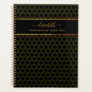 Motif simple et élégant en nid d'abeille noir jaun