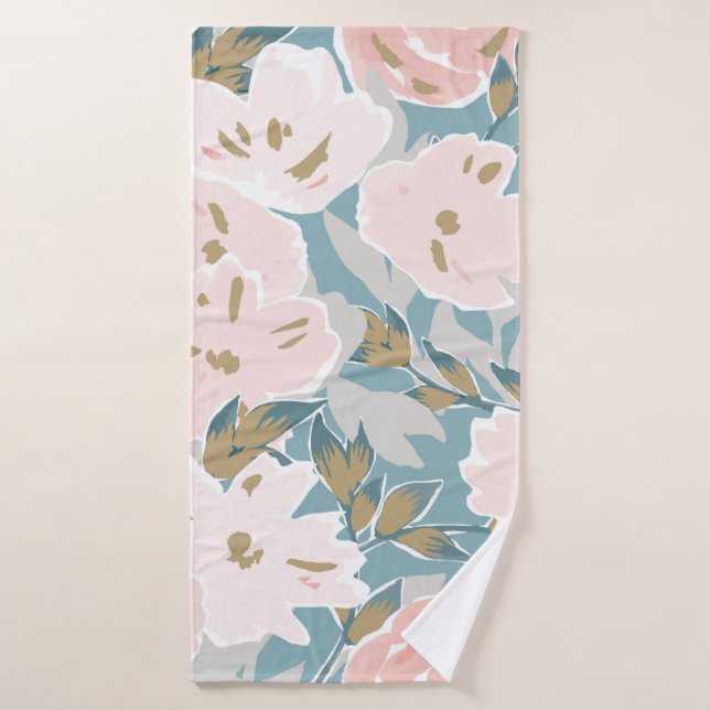 Motif simple et transparent de gouache tracée à la (Serviette de bain)