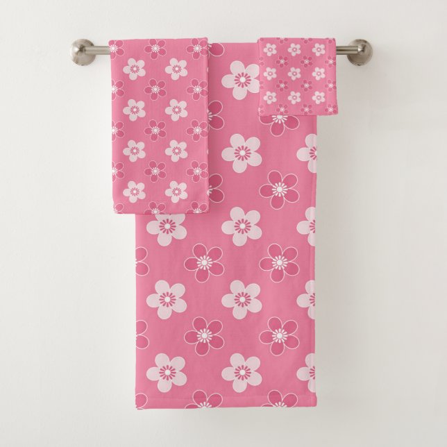 motif simple floral solide rose rétro petit flux (En situation)
