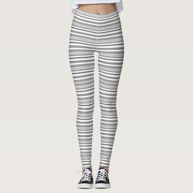 motif simple, rayé, leggings bleu et olive (Devant)