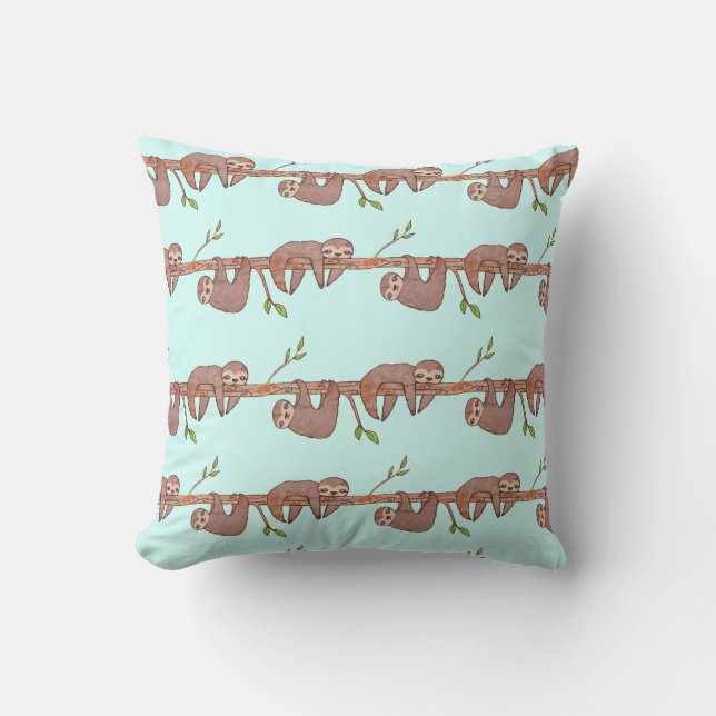 Motif Sleepy Lazy Baby Sloth Coussin (Recto)