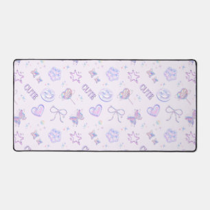 Motif Smiley Violet Pastel Mignon Holographique Y2