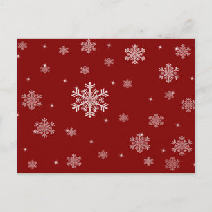 Motif Snowflake 1 - Carte postale de Noël rouge/bl