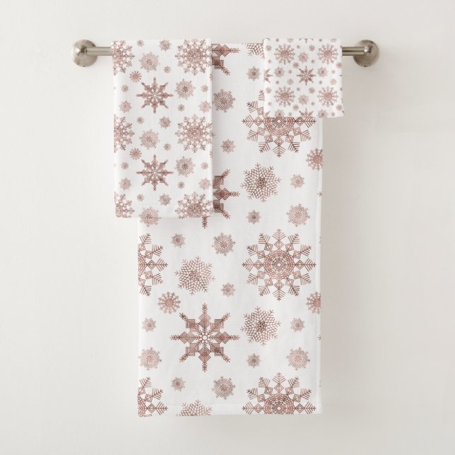 Motif Snowflake Dans Faux Rose Couleur Or (En situation)