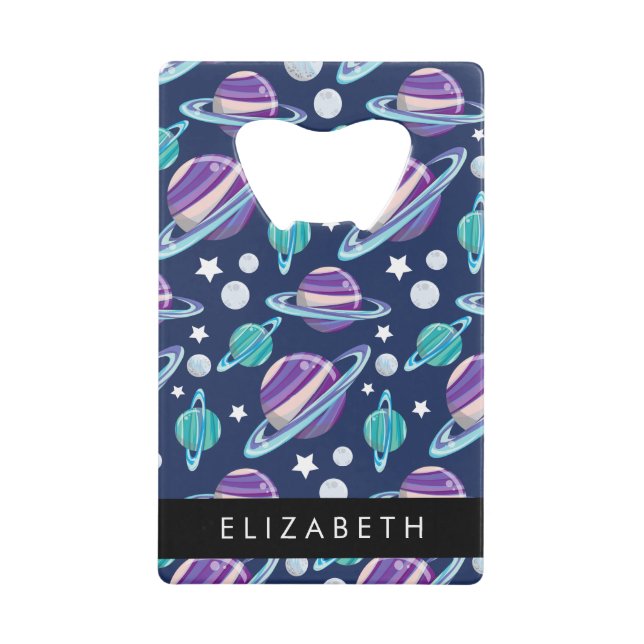 Motif spatial, Planètes, Étoiles, Galaxie, Votre n (Devant)