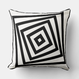 Motif Spiral Boîte Noire Et Blanc - Oreiller