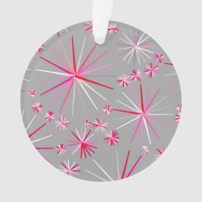Motif Sputnik milieu du siècle, gris et fuchsia (devant)