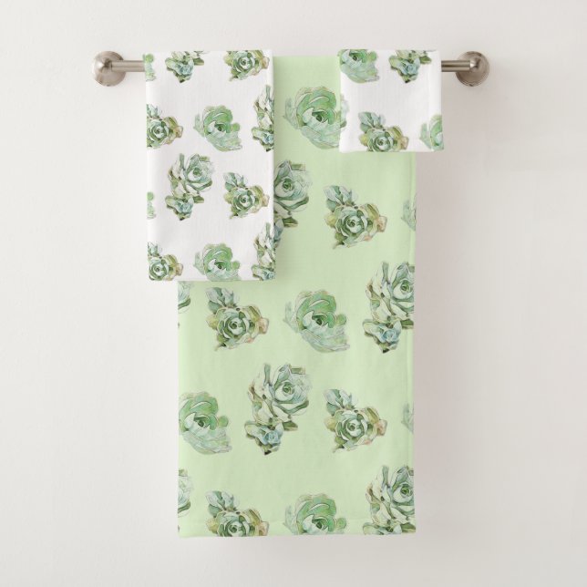 Motif succulent d'usines d'aquarelle (En situation)