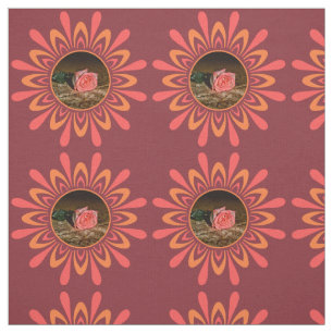 Motif Sun/Fleur stylisé avec votre tissu PHOTO