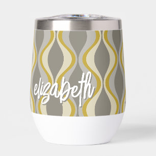 motif super rétro - monogramme - taupe or