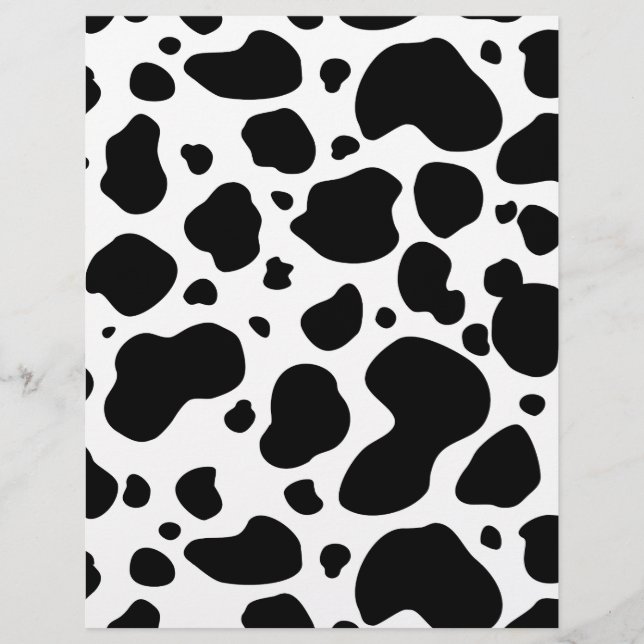 Motif Taches de Vache Impression Animale Noir et B (Devant)
