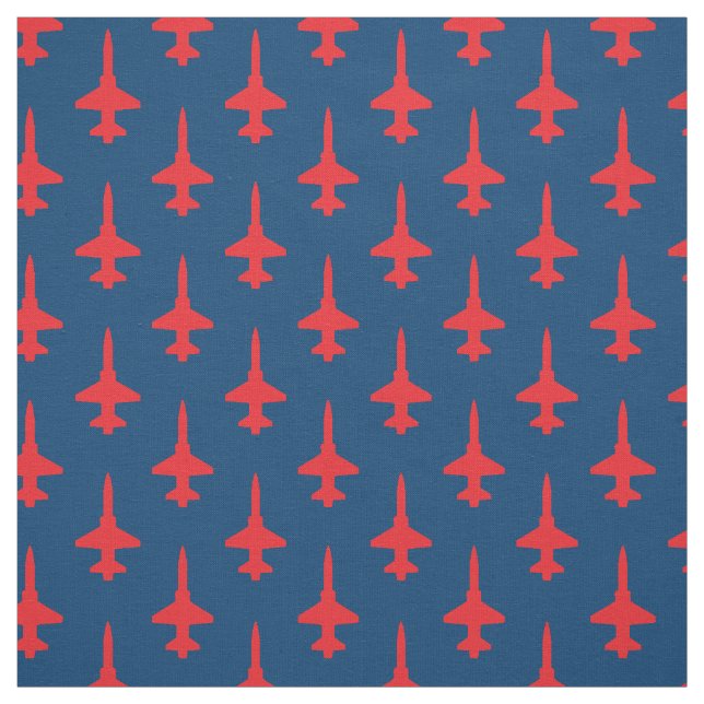 Motif Talon T-38 rouge sur tissu bleu foncé (Échantillon)