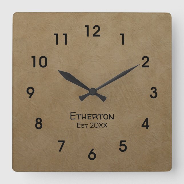 Motif Tan Stucco Acrylique Horloge murale (Recto)