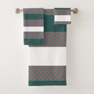 Motif Tartan De Noël Avec Grilles Blanc Vert