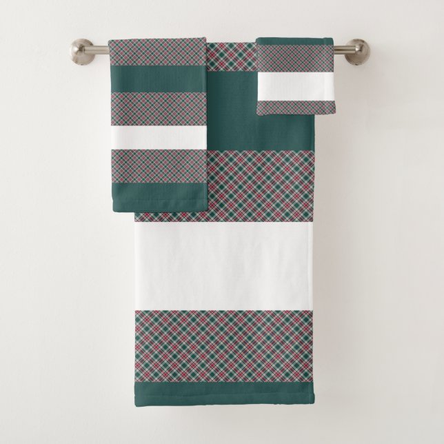 Motif Tartan de Noël avec Rayures Blanc Vert (En situation)