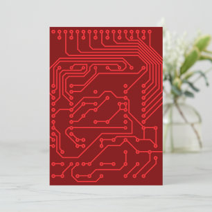 Motif technologique de carte de circuit rétro roug