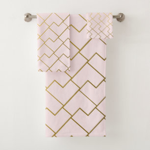 Motif tendance chic géométrique Golden Blush Carre