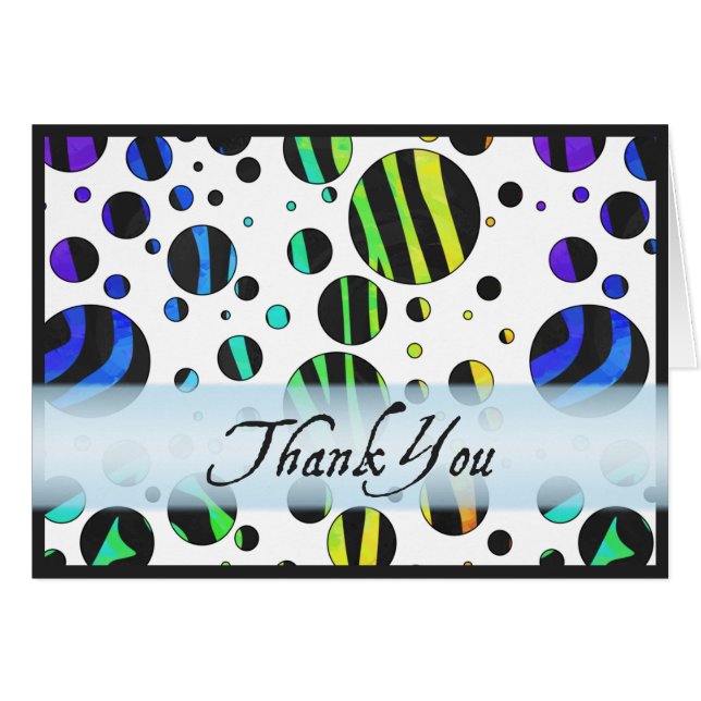 Motif Thank You Zèbre Arc-en-Ciel à Points (Devant horizontal)