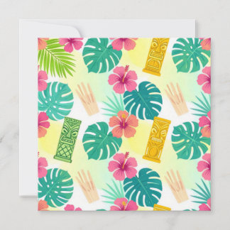Motif Tiki Hawaïen Tropical pour Mariage Fêtes