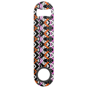 Motif tiré par la main noir, orange, et rose de