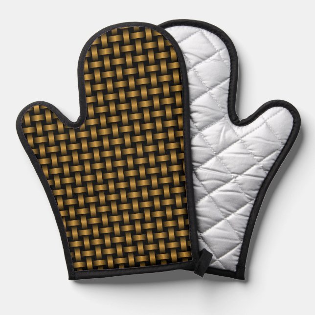 Motif Tissé Orange Noir (Recto/Verso)