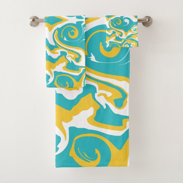 Motif torride en Turquoise et Jaune (En situation)
