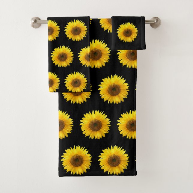 Motif Tournesol sur Fond Noir (En situation)