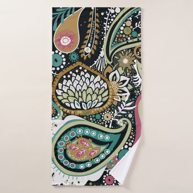 Motif traditionnel asiatique Paisley (Serviette de bain)