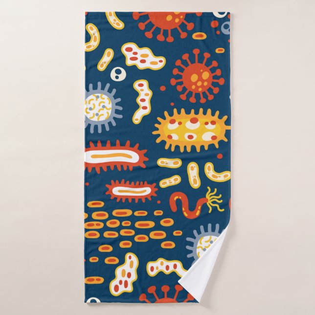 Motif transparent avec différents types de microor (Serviette de bain)