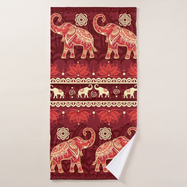 Motif transparent avec éléphants  (Serviette de bain)