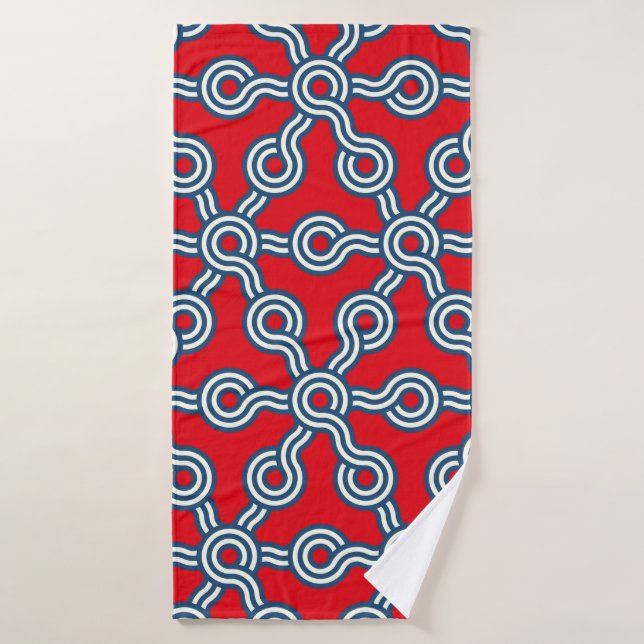 motif transparent en réseau graphique avec hexagon (Serviette de bain)