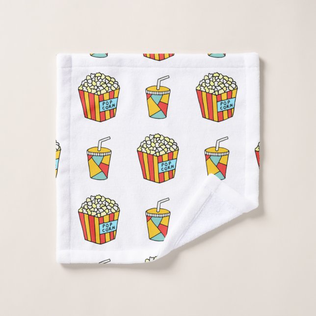 Motif transparent et lumineux avec nourriture pour (Gant de toilette)