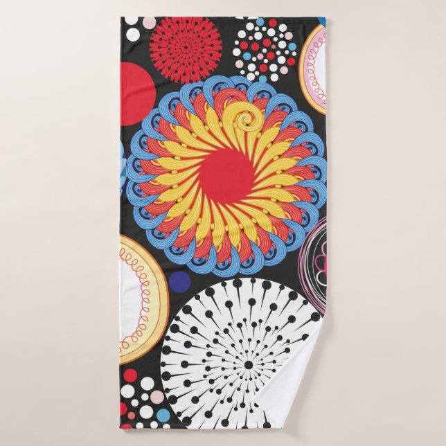 Motif transparent lumineux de différents éléments  (Serviette de bain)