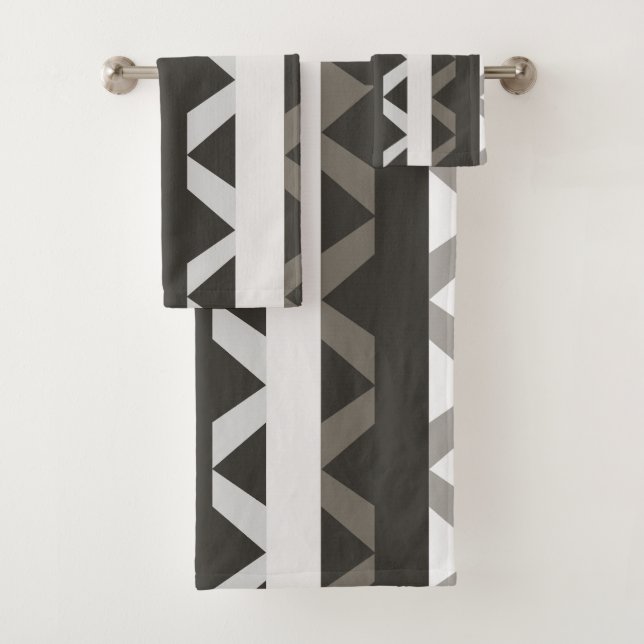 Motif triangle gris blanc contemporain (En situation)